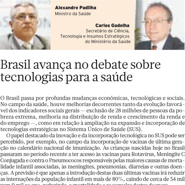 Brasil avança no debate sobre tecnologias para a saúde