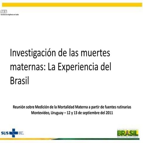 Brasil investigacion de las muertes maternas