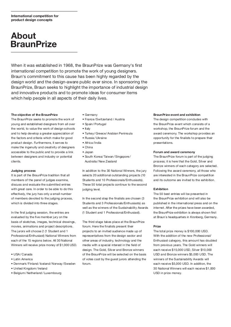 Convocatoria Braun Prize 2012
