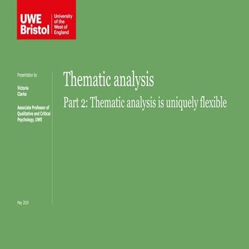 Braun, Clarke & Hayfield Thematic Analysis Part 2