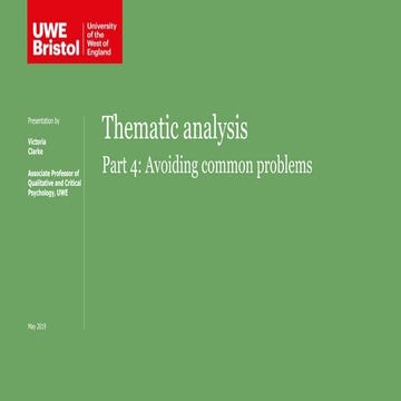 Braun, Clarke & Hayfield Thematic Analysis Part 4