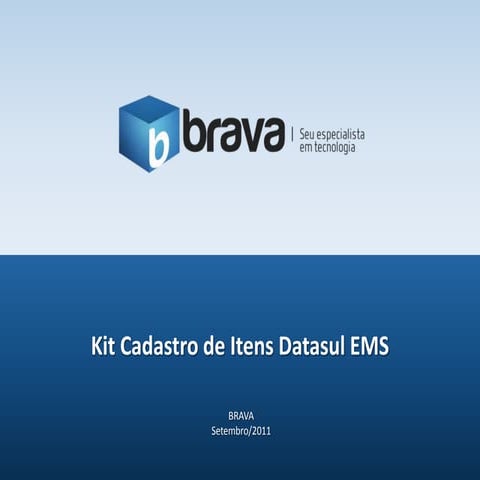 BRAVA KIT Cadastro Itens DATASUL EMS | PPTX