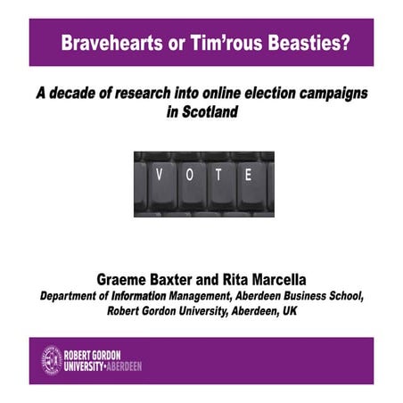 Graeme Baxter, Rita Marcella – Bravehearts or tim’rous beasties?