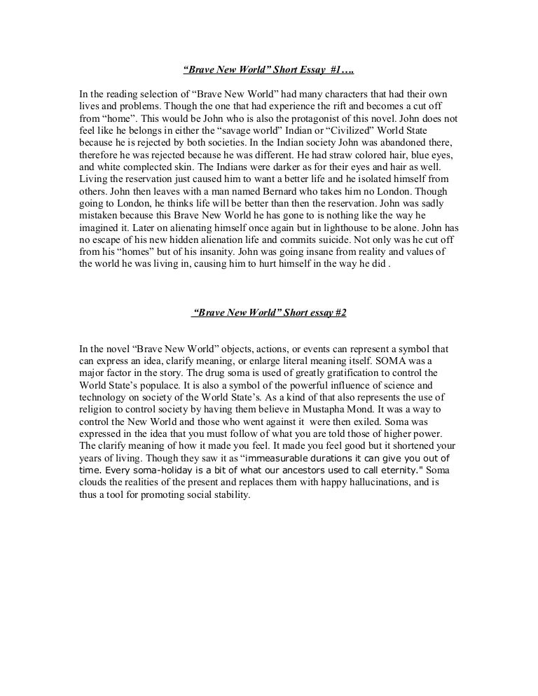 The Yellow Wallpaper Analysis Essay Essay On Brave New World Brave New World Foreword Brave New World English Extended Essay Topics also English Essay Writer Essay On Brave New World Barcafontanacountryinncom Corruption Essay In English