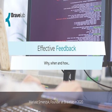 Effective Feedback - part #1