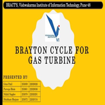 Brayton cycle for gas turbine