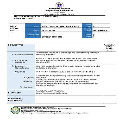 Detailed Lesson Plan in Math Grade 4 MATATAG Curriculum | PPTX
