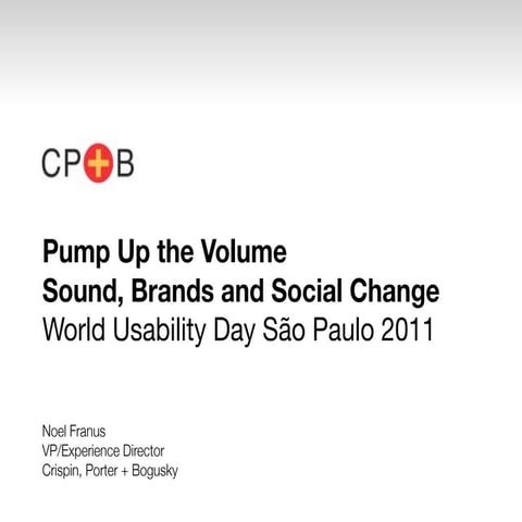 Sound, Brands and Social Change