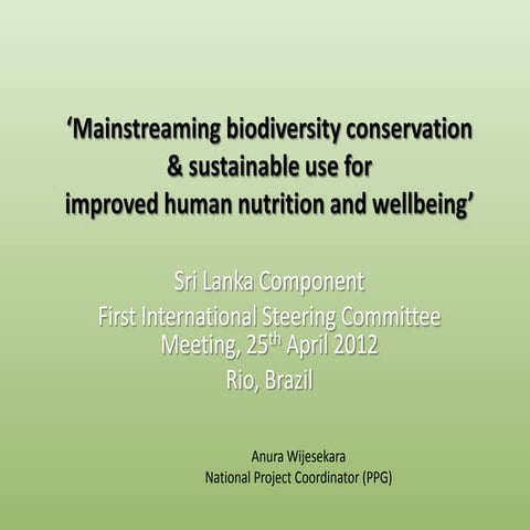 BFN Project - Sri Lanka component