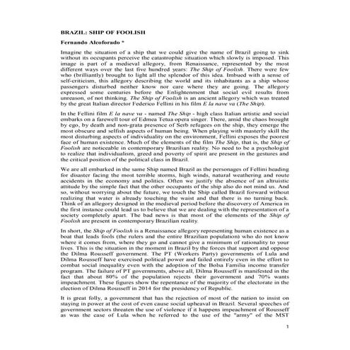 Brazil ship of foolish