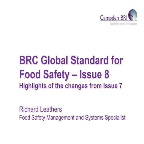 What's New in BRC Food Safety Issue 8