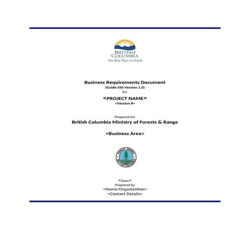 Business REquirement document to be used in projects