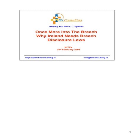 The Case for Mandatory Data Breach Disclosure Laws