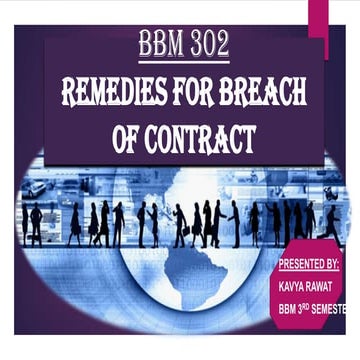 Remedies Of Breach of contract(law)