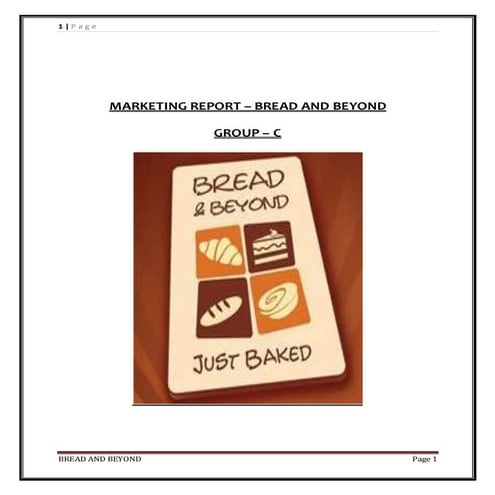Bread and Beyond Marketing Report