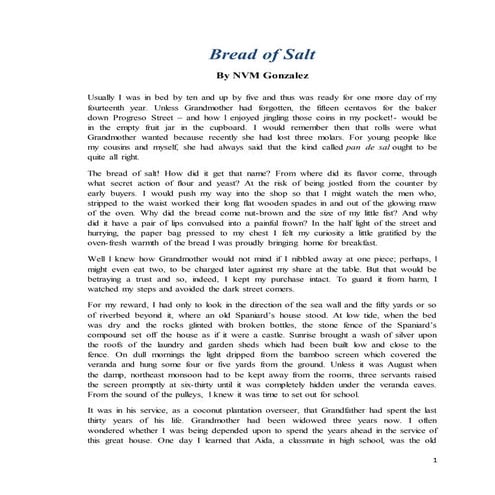 Bread of Salt (Full Story)