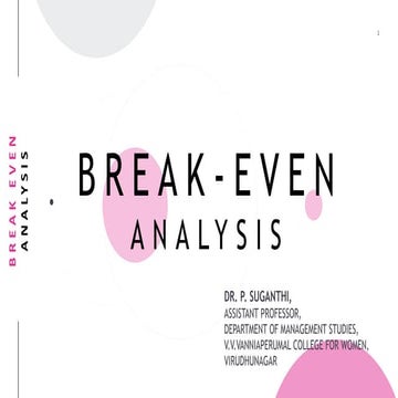Break even analysis