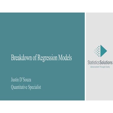 Breakdown of Regression Models for Dissertations