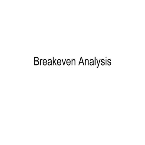 Breakeven analysis iimm