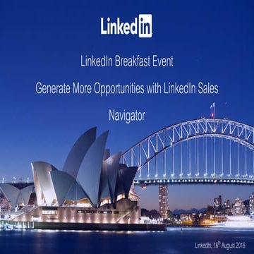  LinkedIn Breakfast: Generating more opportunities with LinkedIn Sales Navigator