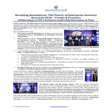 BREAKING BOUNDARIES: THE POWER OF ENTERPRISE SERVICES - A REPORT