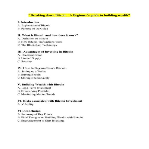 Breaking down bitcoin_A Beginner's guide to building wealth