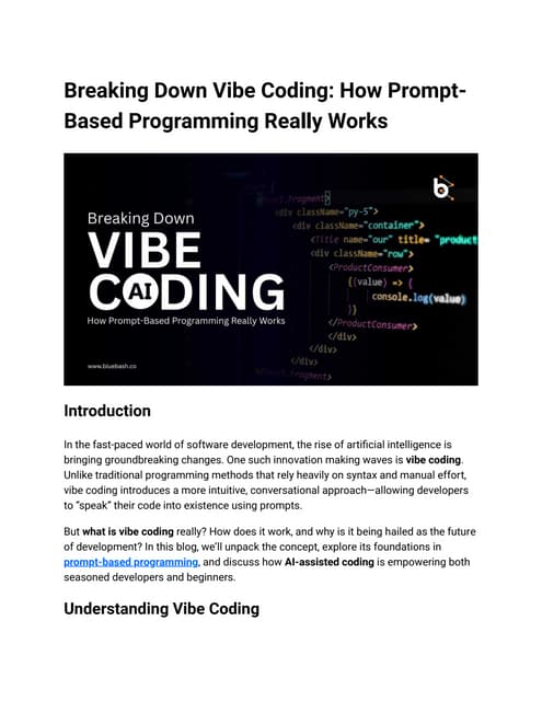 What Is Vibe Coding Ai Powered Software Development Explained Pdf