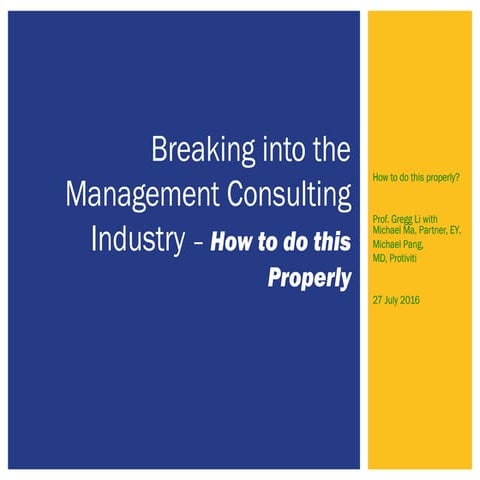 Breaking into the consulting industry