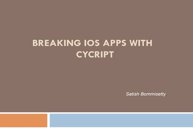 Breaking iOS Apps using Cycript