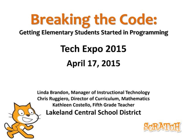 Breaking the Code Handout from Tech Expo 2015