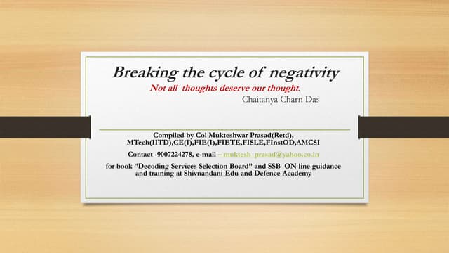 How to Break the cycle of negative Thoughts
