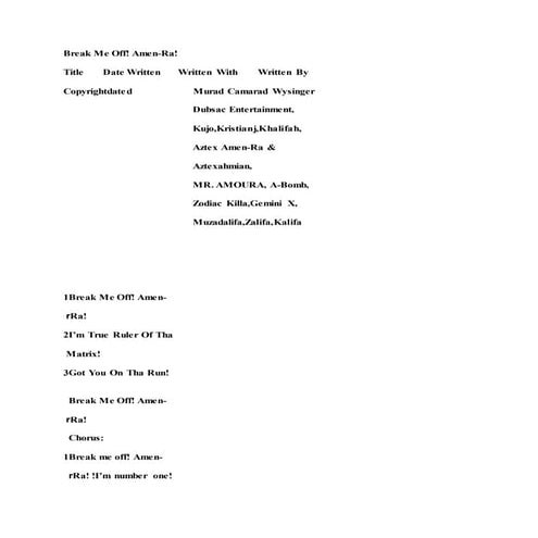 Break me off amen ra.doc