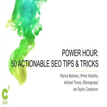 Power Hour: 50 Actionable SEO Tips & Tricks