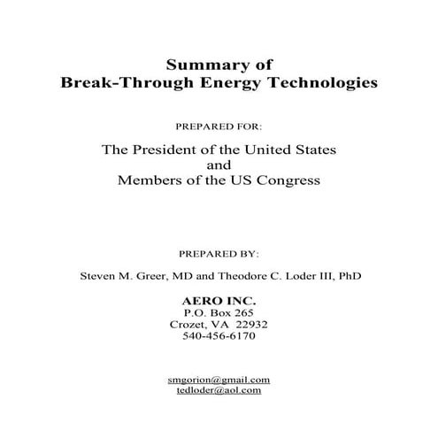 Breakthrough Energy Technologies Summary - SiriusDisclosure.com
