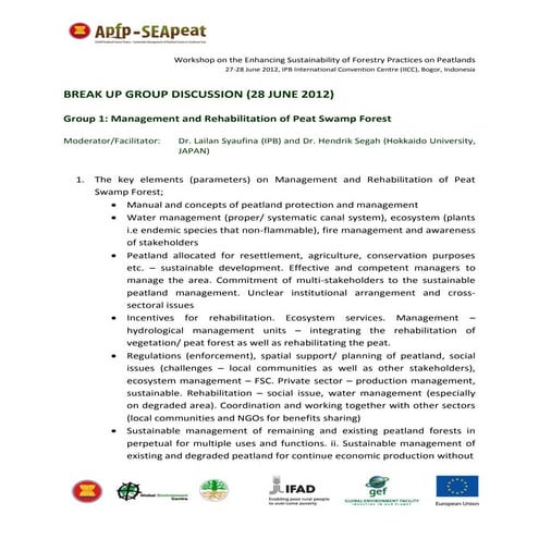 Break up group discussion group 1