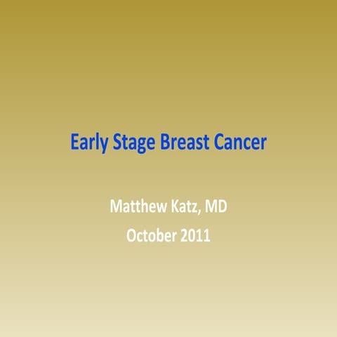 Early Stage Breast Cancer and Radiation Therapy