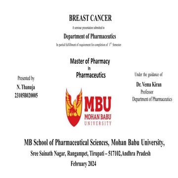Breast Cancer and its types, signs and symptoms | PPTX