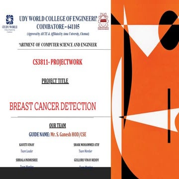 EARLY DETECTION AND CLASSIFICATION OF BREAST CANCER USING MAMMOGRAMS ...
