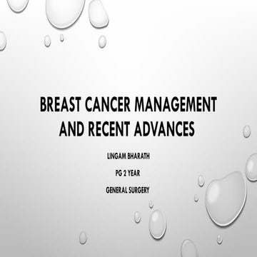 Comprehensive Breast Cancer Management and Recent Advances in Diagnosis ...