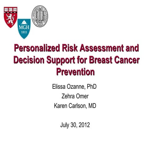 Personalized Risk Assessment and Decision Support for Breast Cancer ...