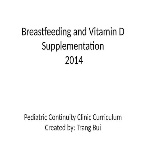 Importance of vitamin d in pregnancy and lactation | PPT