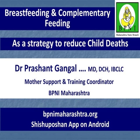Breastfeeding & Complementary Feeding As a strategy to reduce Child ...
