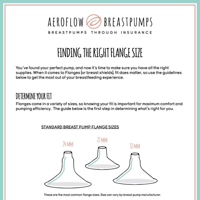 Breast pump flange size guide | PDF
