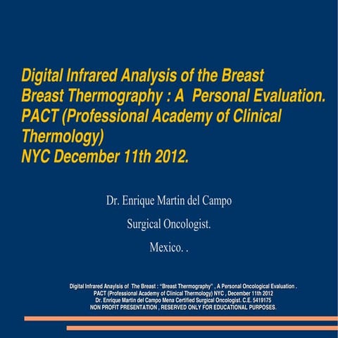 Breast Thermography /Digital Infrared Analysis of the Breast | PDF