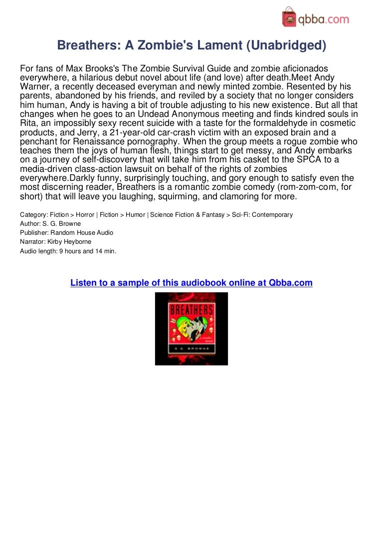 Breathers A Zombies Lament Unabridged Audio Book