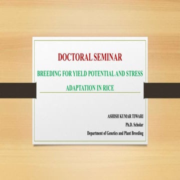 Breeding for yield potential and stress adaptation in rice