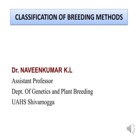 Breeding methods 17.05.2021