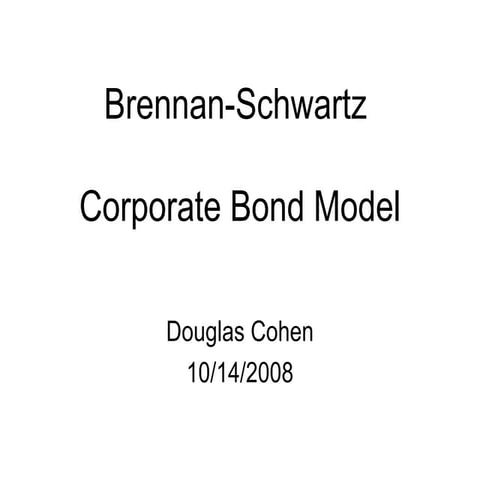Brennan Schwartz Corporate Bond Model