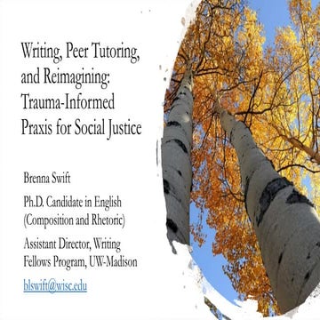 Writing, Peer Tutoring, and Reimagining: A Trauma-Informed Praxis for ...