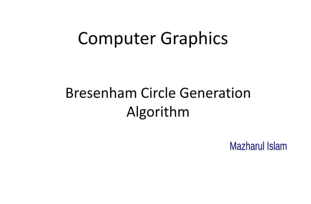 Bresenhamcircle derivation